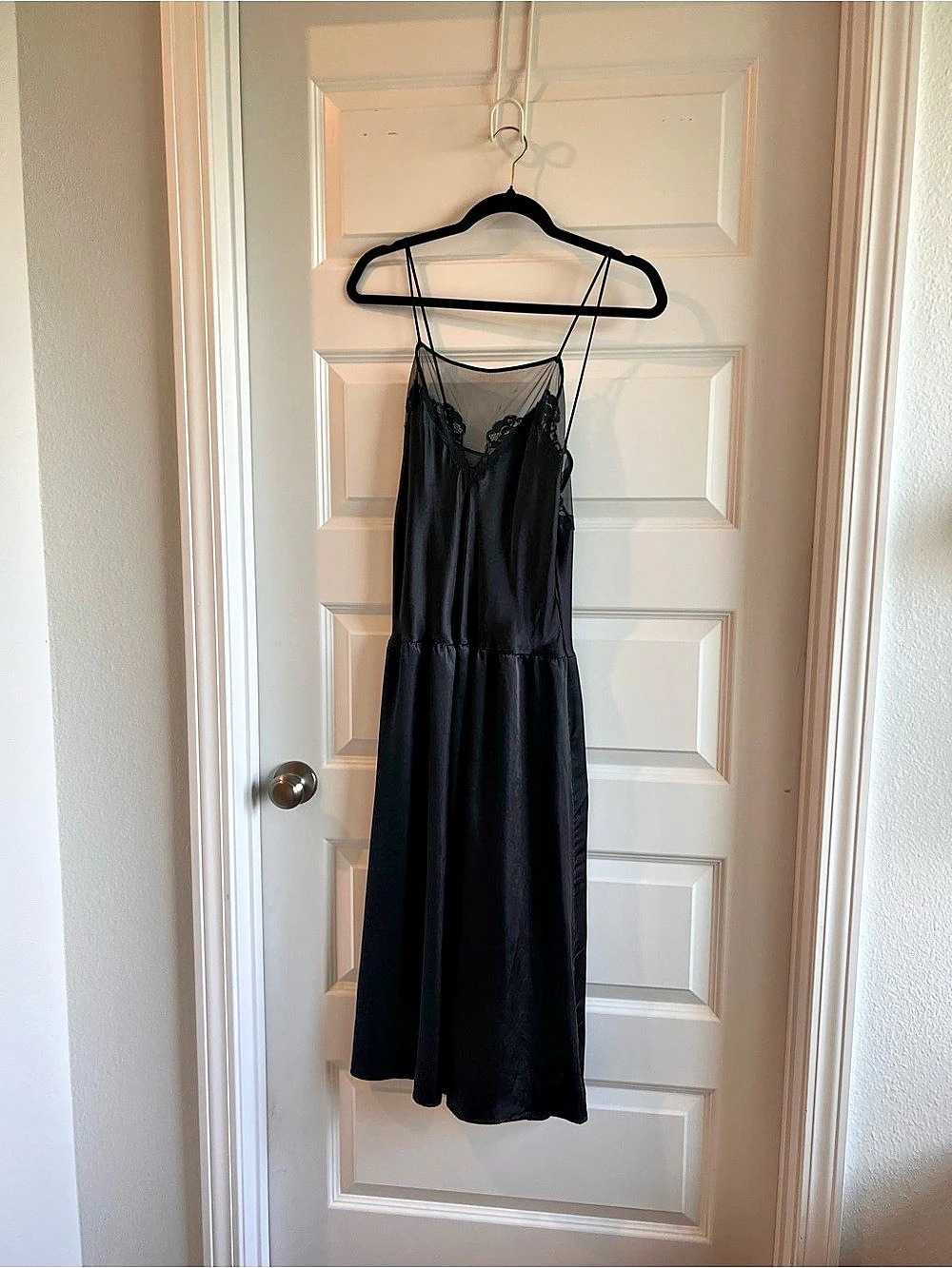 Betsey Johnson Black Lace Trim Maxi Dress
